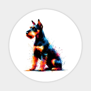 Vivid Jagdterrier in Colorful Splash Art Style Magnet